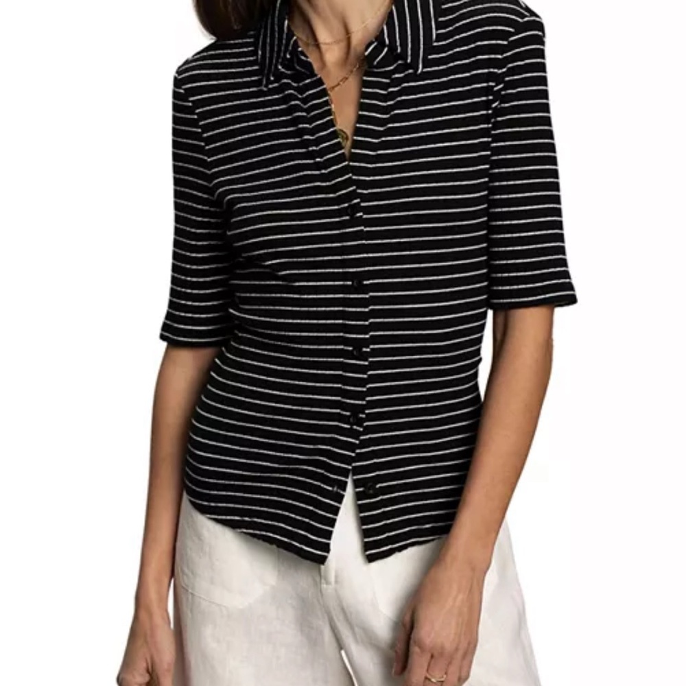 Sanctuary Black and White Striped Women's Top